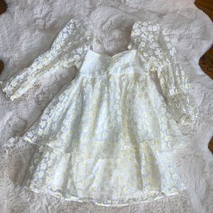 Daisy applique baby doll mini dress